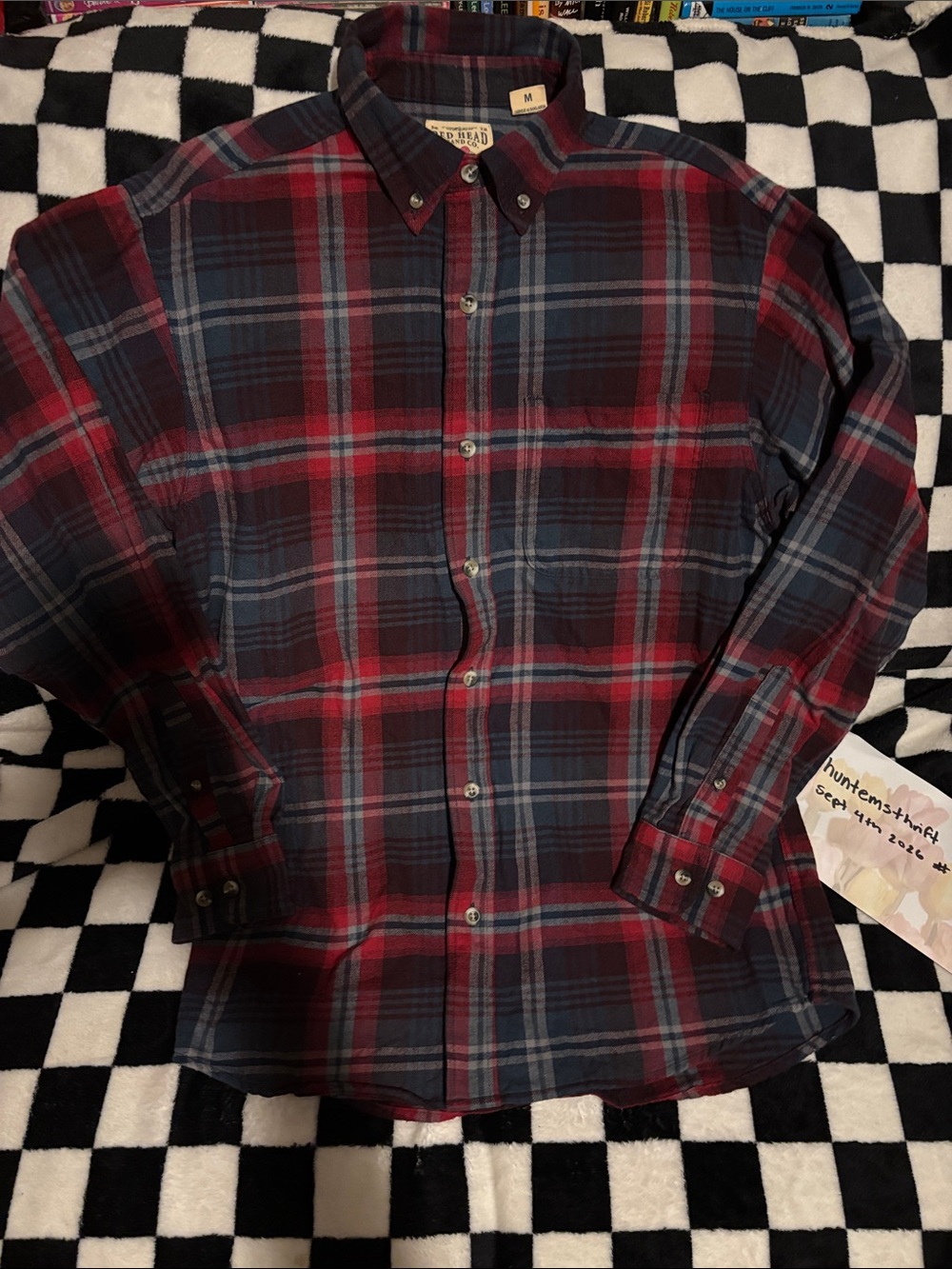 Men’s medium redhead flannel plaid shirt